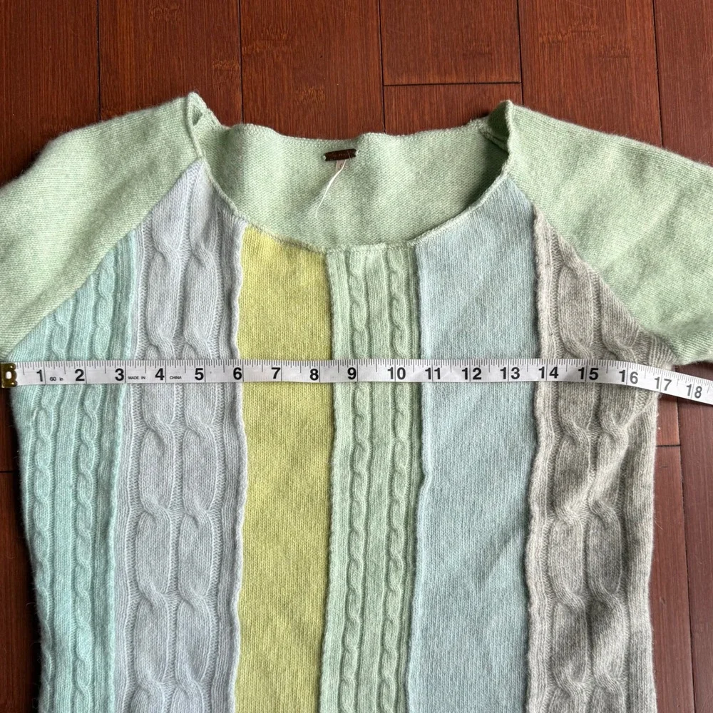 Free People Wool Blend Striped Cable Knit Sweater‎